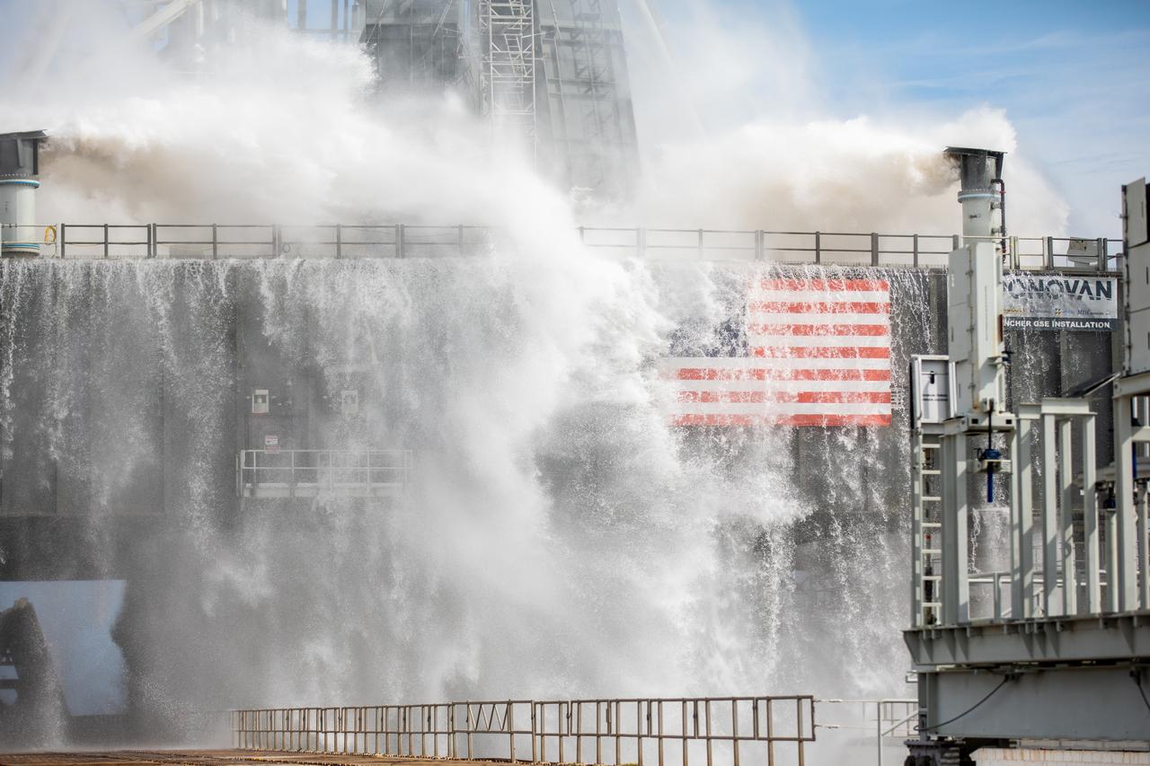 Launch pad 39B covered with water