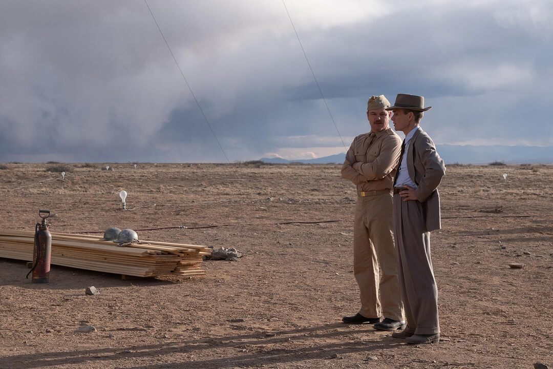 Oppenheimer and Groves having a chat