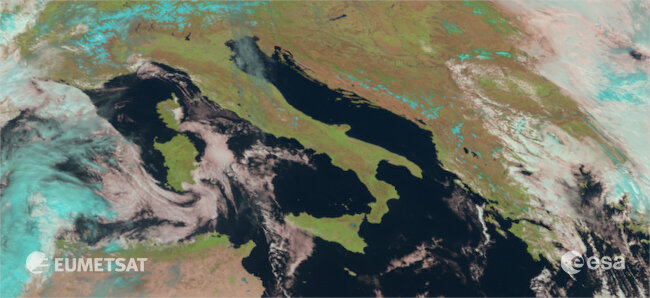 A image of Italy from the MSG satellite