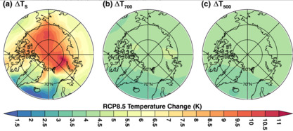 The spatial pattern of termpature changes from CMIP5 models
