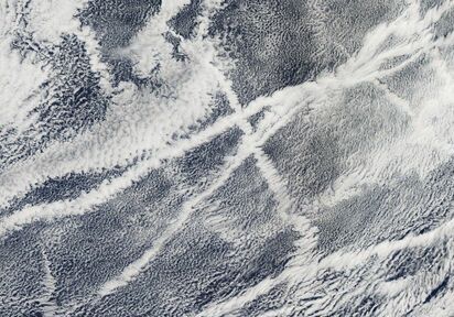 Satellite image of shiptracks