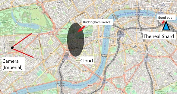 The cloud on a map of central London